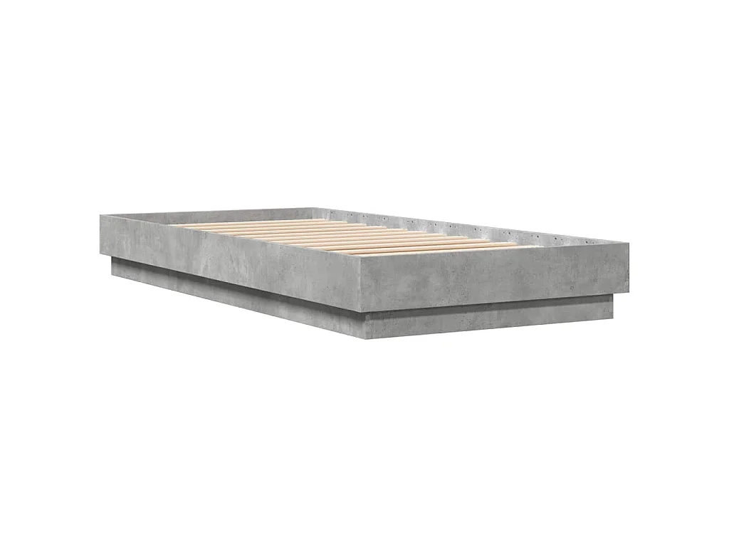 Estructura de cama madera de ingeniería gris hormigón 100x200cm