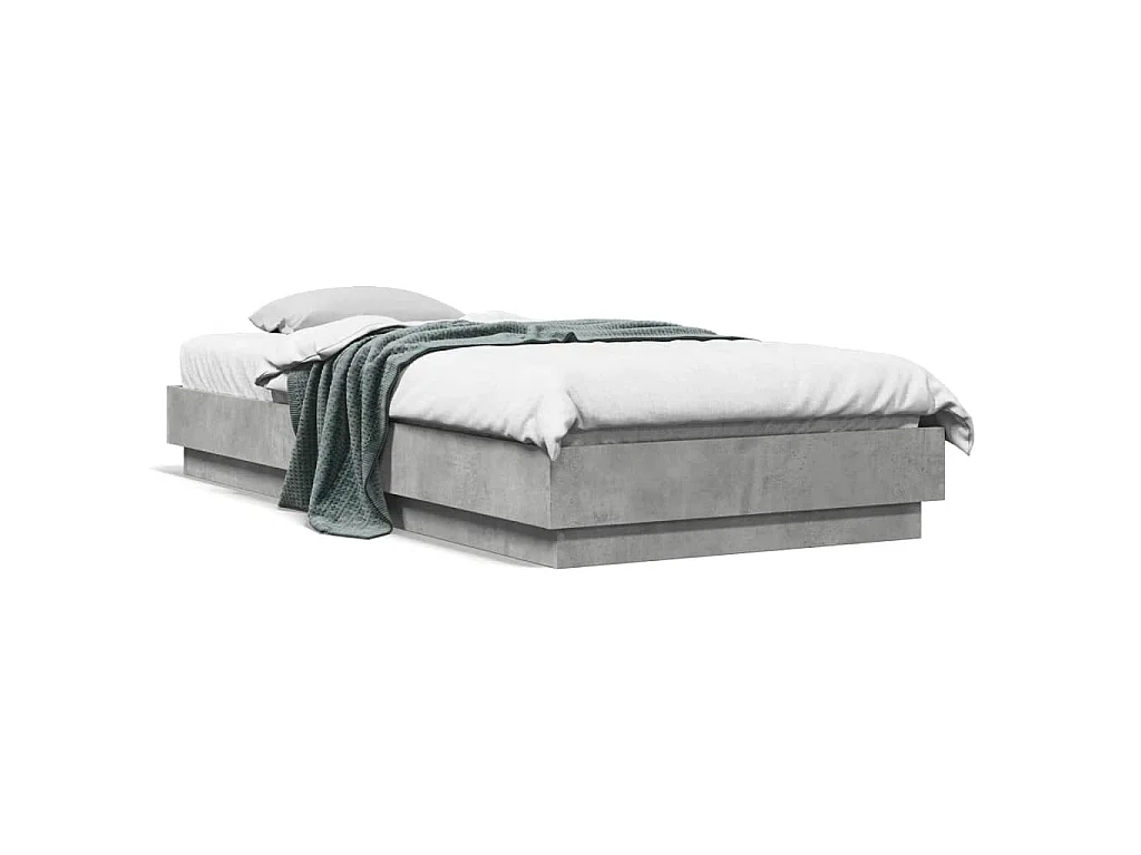 Estructura de cama madera de ingeniería gris hormigón 100x200cm