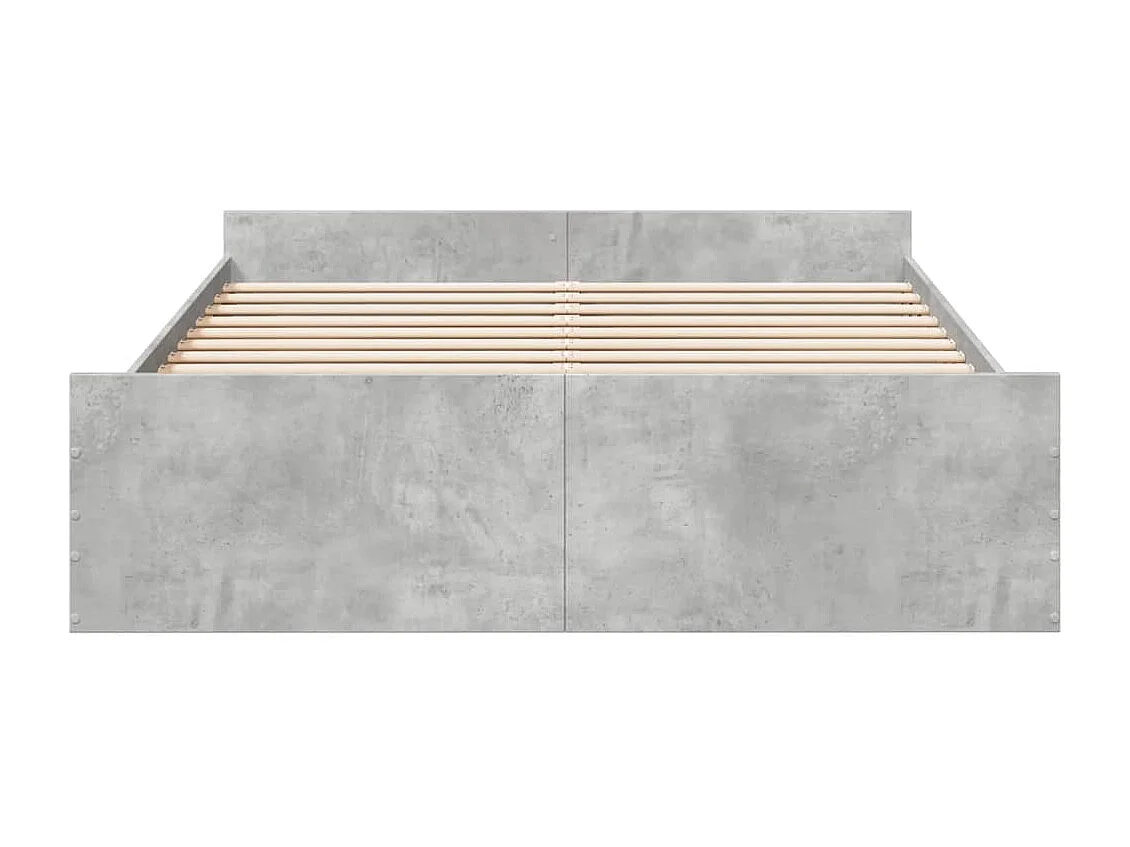 Giroletto Cassetti Grigio Cemento 160x200 cm Legno Multistrato