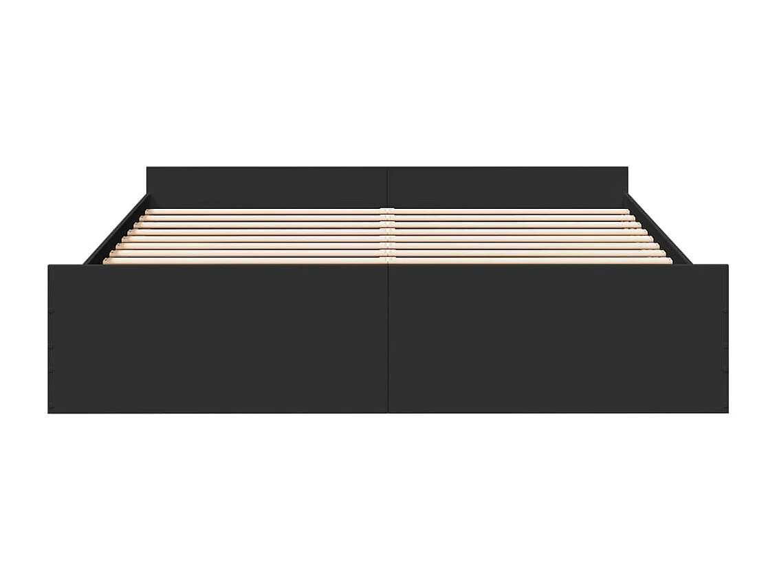 Cadre de lit avec tiroirs sans matelas noir 200x200 cm