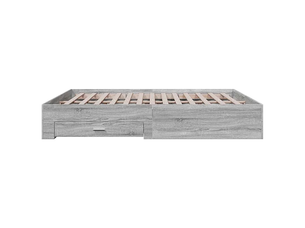 Cadre de lit avec tiroirs sans matelas sonoma gris 180x200 cm