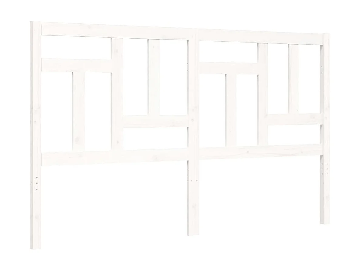 Cadre de lit sans matelas blanc bois de pin massif