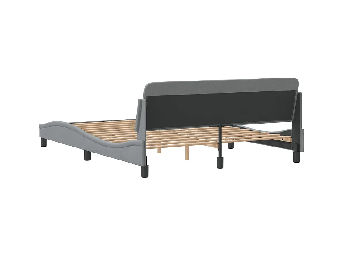 Cadre de lit Dover gris clair 160x200 cm tissu