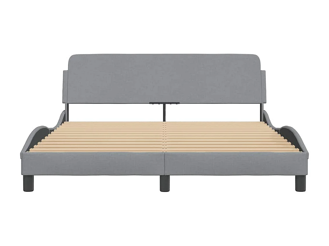 Cadre de lit Dover gris clair 160x200 cm tissu