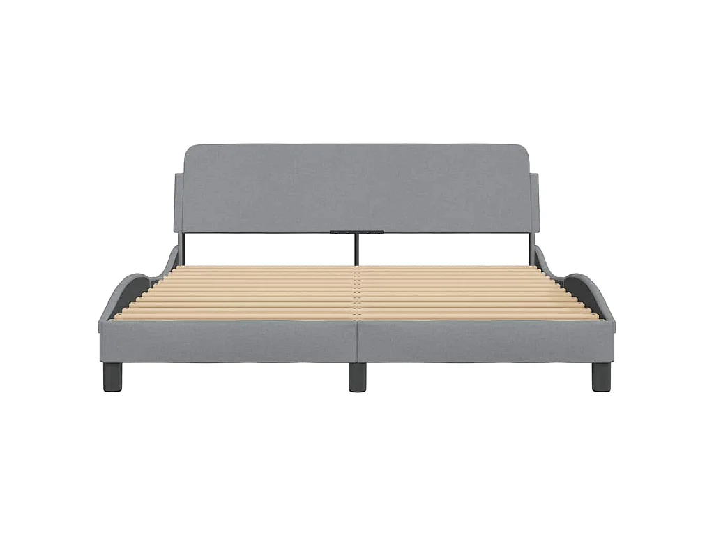 Cadre de lit Dover gris clair 160x200 cm tissu