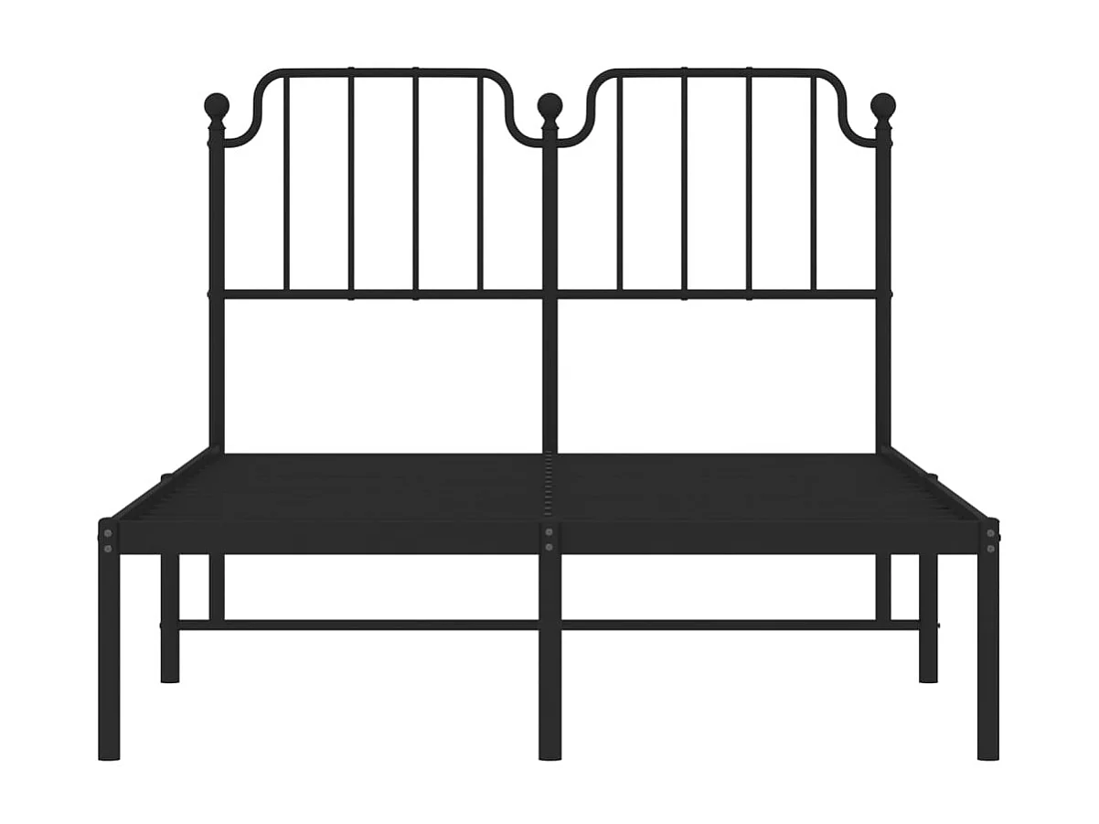 Cadre de lit métal sans matelas avec tête de lit noir 120x190cm