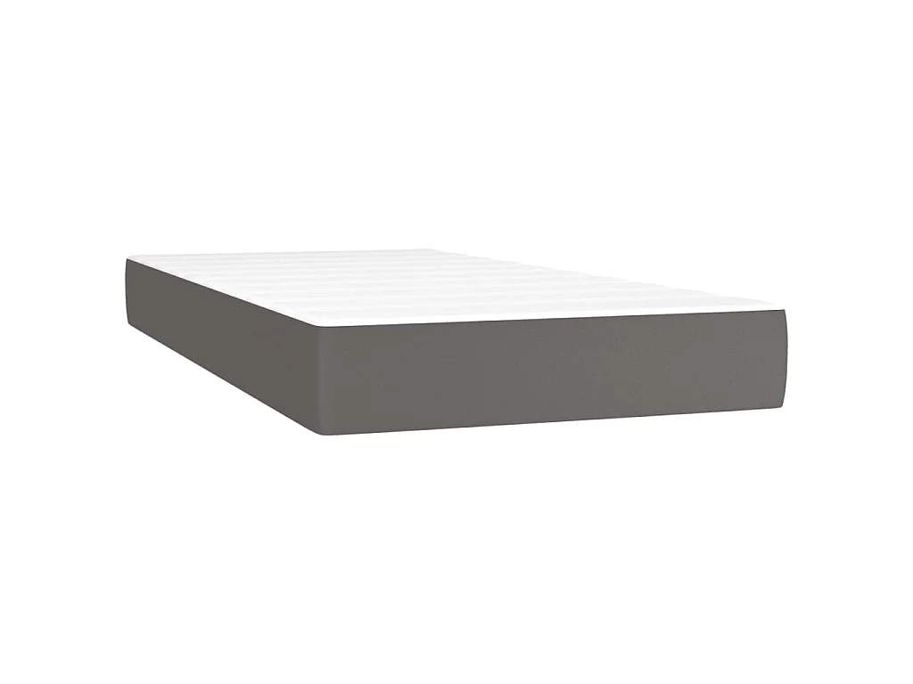 Boxspring met matras kunstleer grijs 120x190 cm