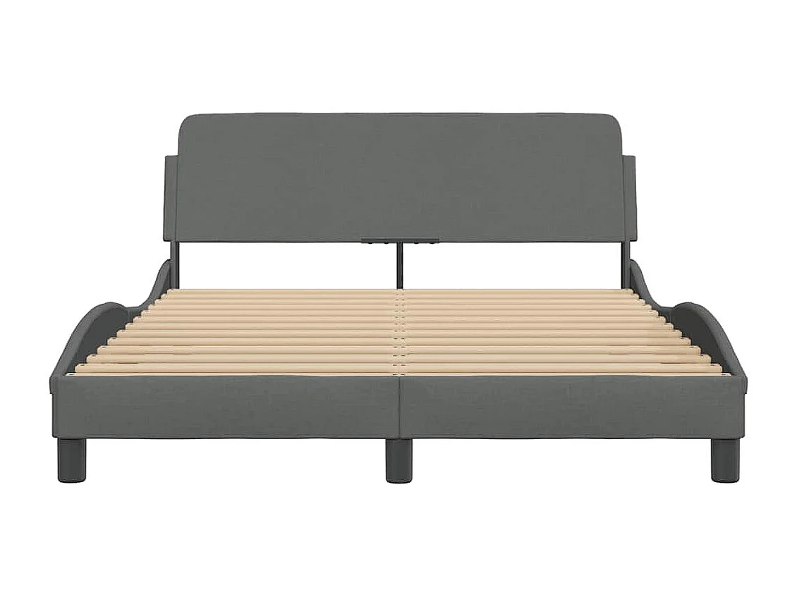 Bettgestell "Dover" Dunkelgrau 140x190 cm Stoff