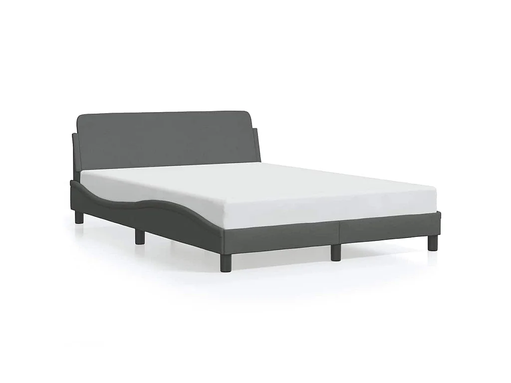 Cadre de lit Dover gris foncé 140x190 cm tissu