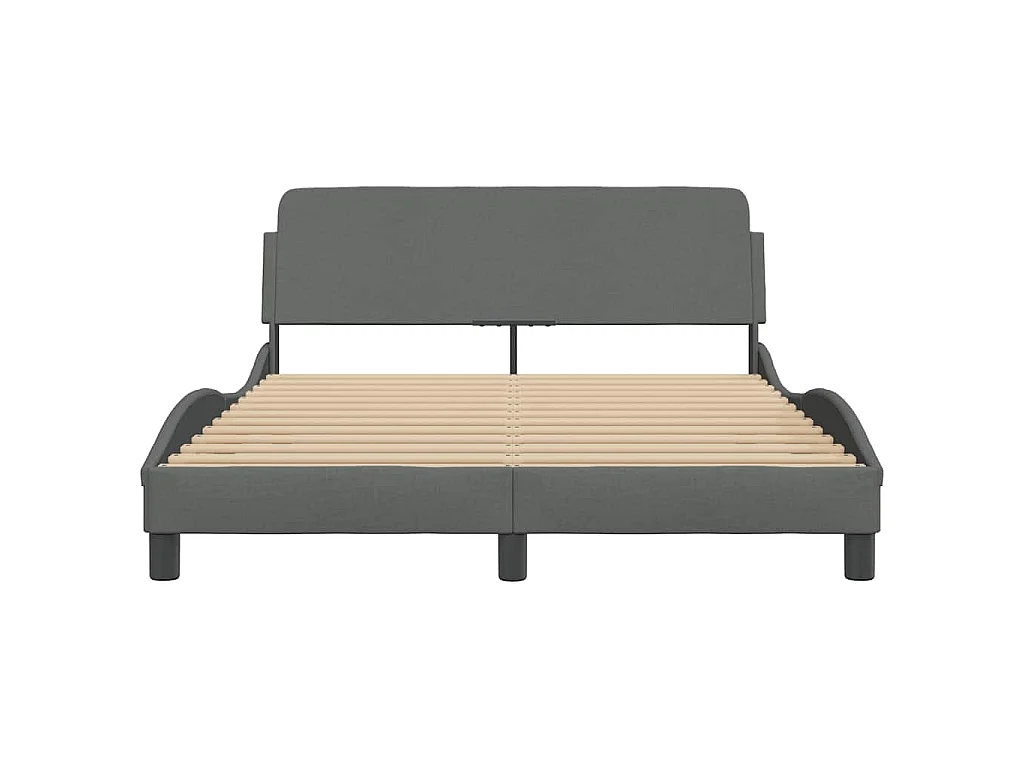 Cadre de lit Dover gris foncé 140x190 cm tissu