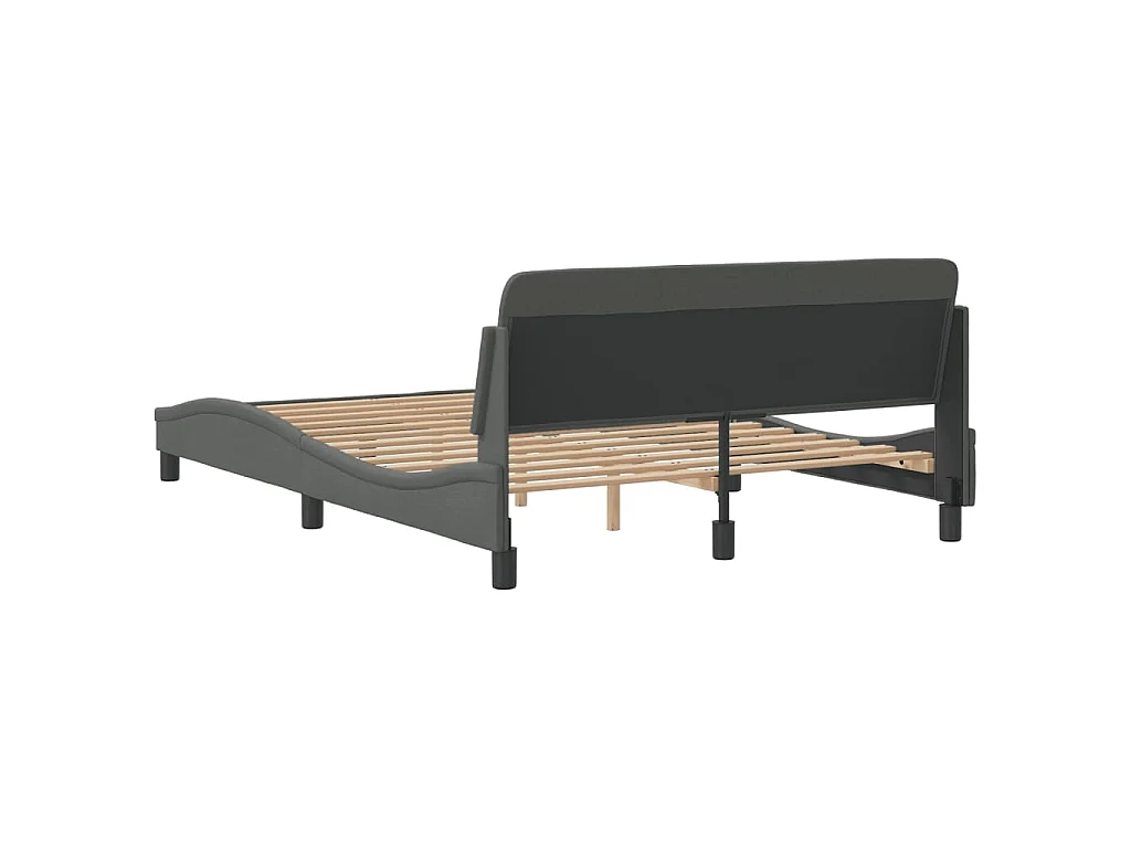 Cadre de lit Dover gris foncé 140x190 cm tissu