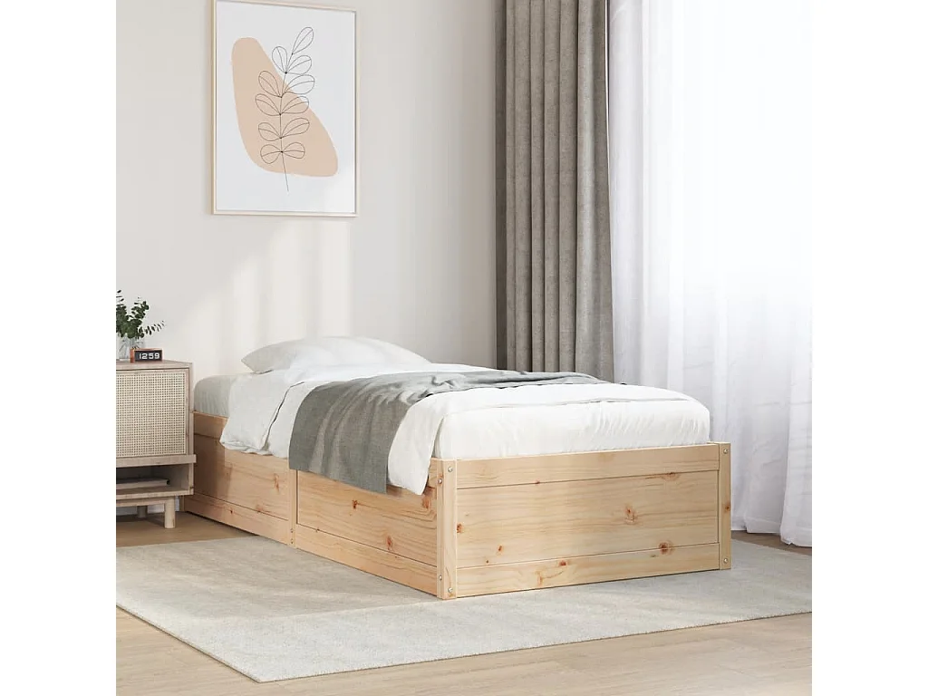 Bedframe zonder matras massief grenenhout 90x200 cm