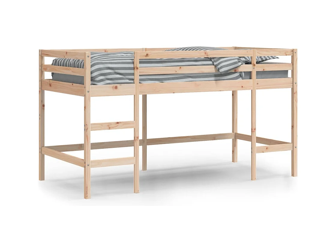Lit mezzanine d'enfants sans matelas avec échelle 90x200 cm