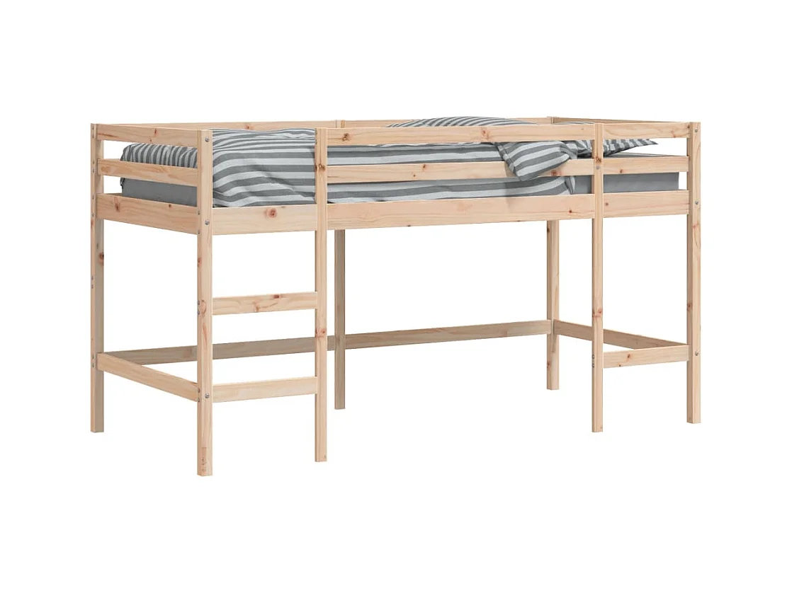 Lit mezzanine d'enfants sans matelas avec échelle 90x200 cm