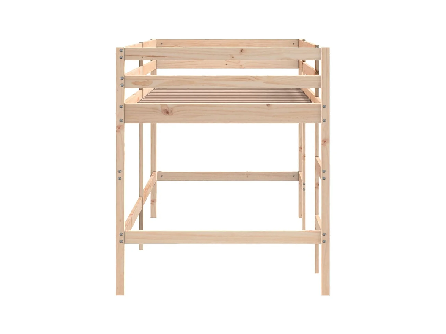 Lit mezzanine d'enfants sans matelas avec échelle 90x200 cm