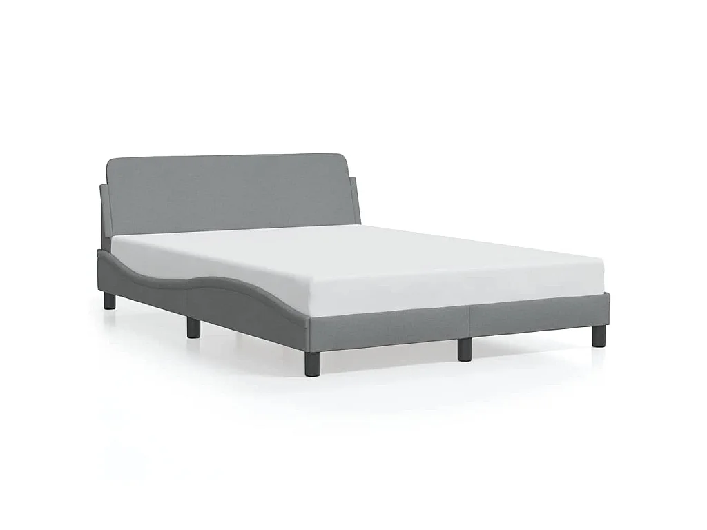 Estructura de cama Dover tela gris claro 120x200 cm
