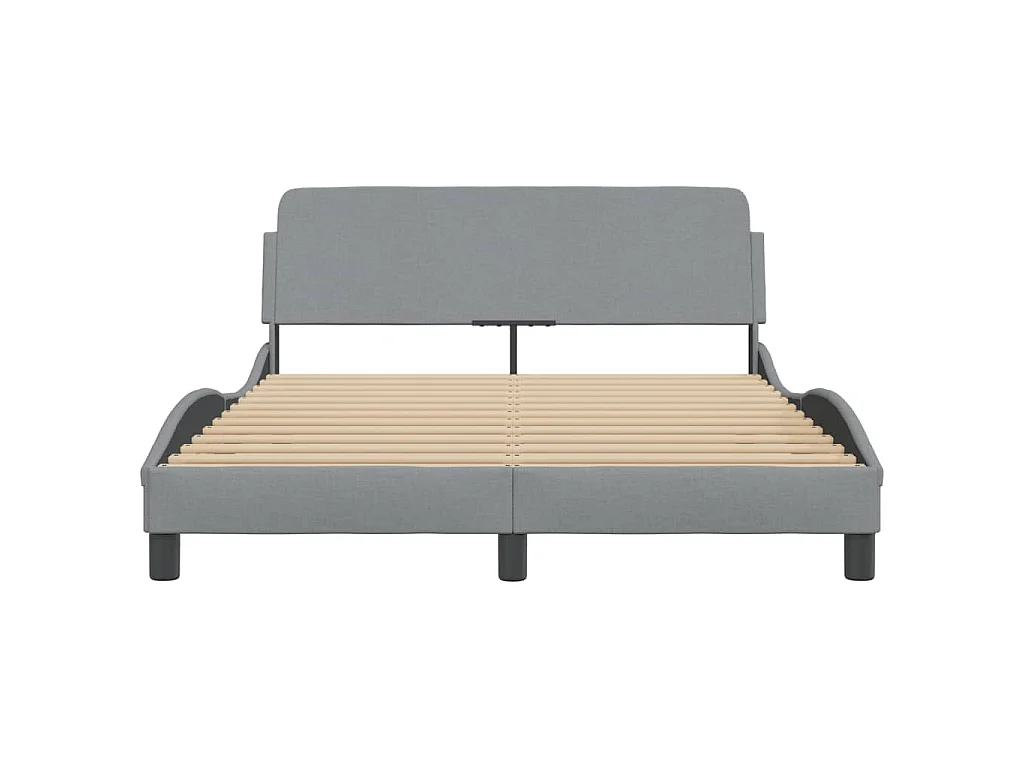 Estructura de cama Dover tela gris claro 120x200 cm