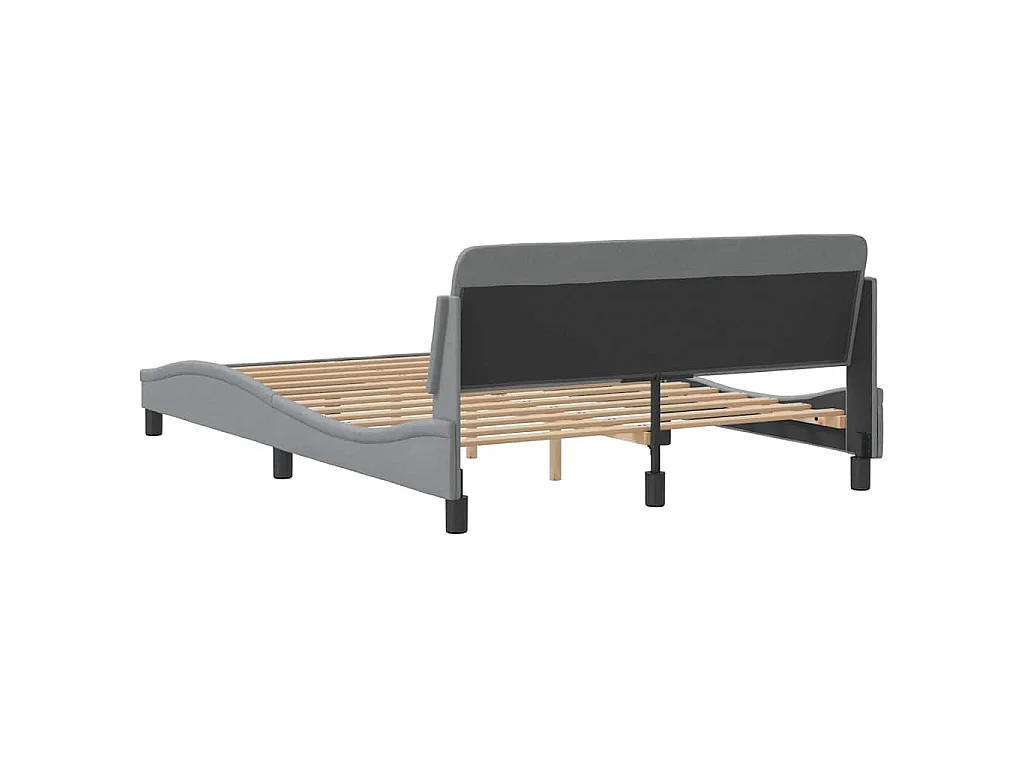 Estructura de cama Dover tela gris claro 120x200 cm