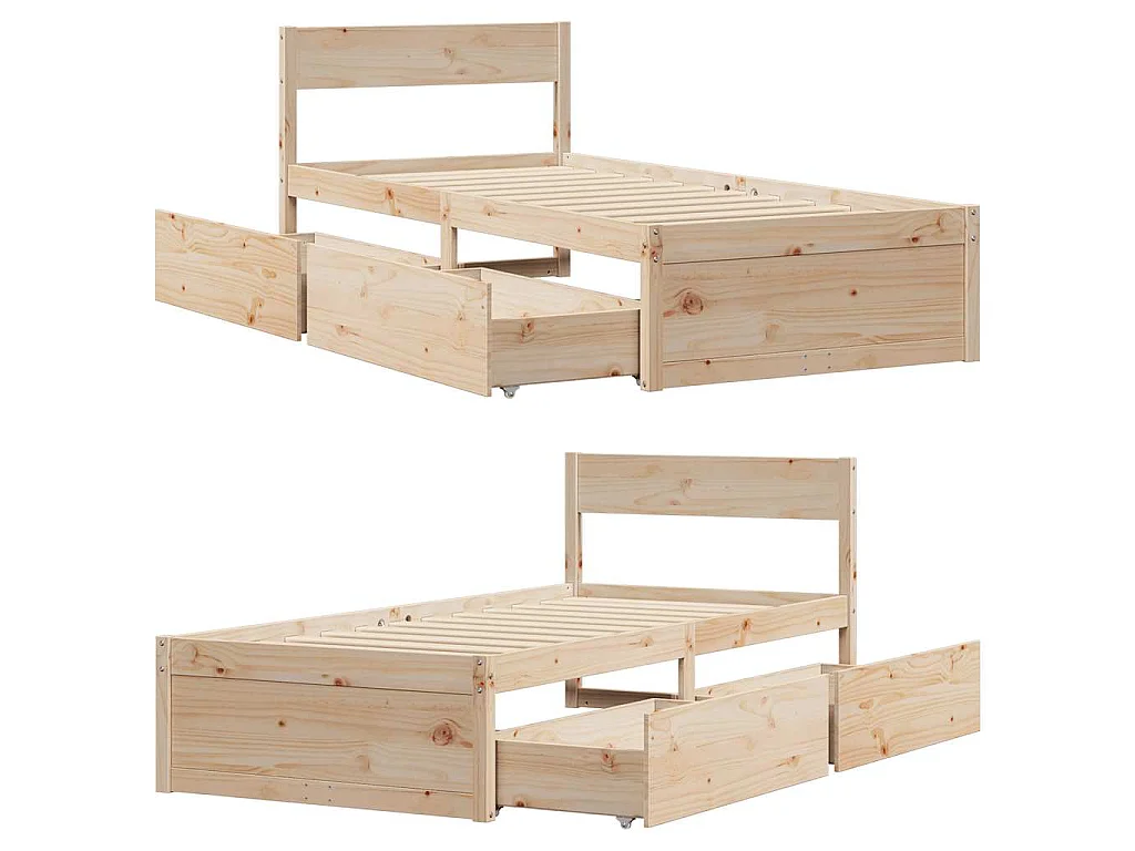 Cadre de lit sans matelas 90x200 cm bois de pin massif