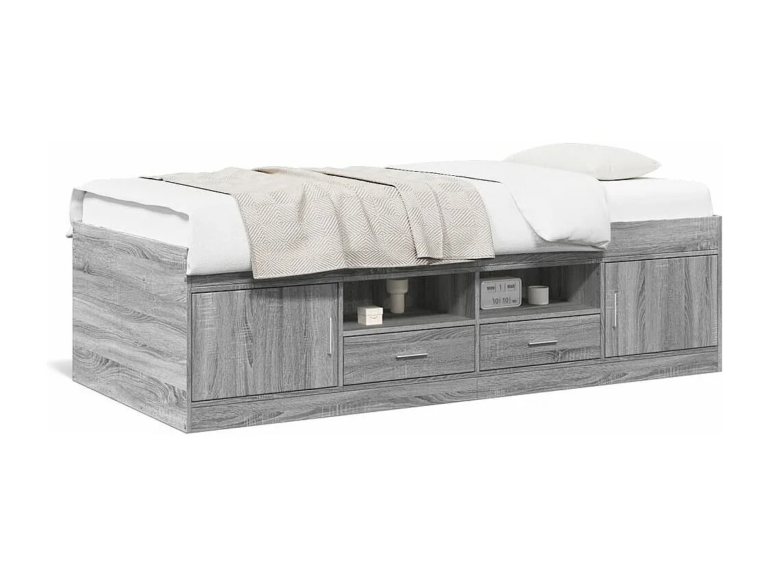 Tagesbett mit Schubladen ohne Matratze Grau Sonoma 75x190 cm