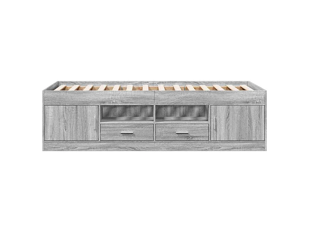 Sofá cama con cajones sin colchón gris Sonoma 75x190 cm