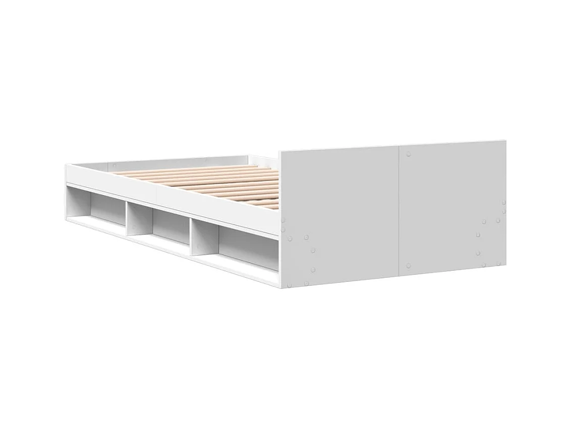 Cadre de lit avec tiroir sans matelas blanc 90x200 cm