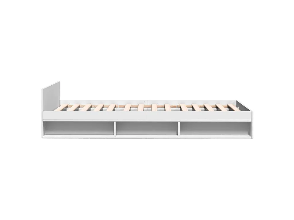 Bedframe met lade bewerkt hout wit 90x200 cm