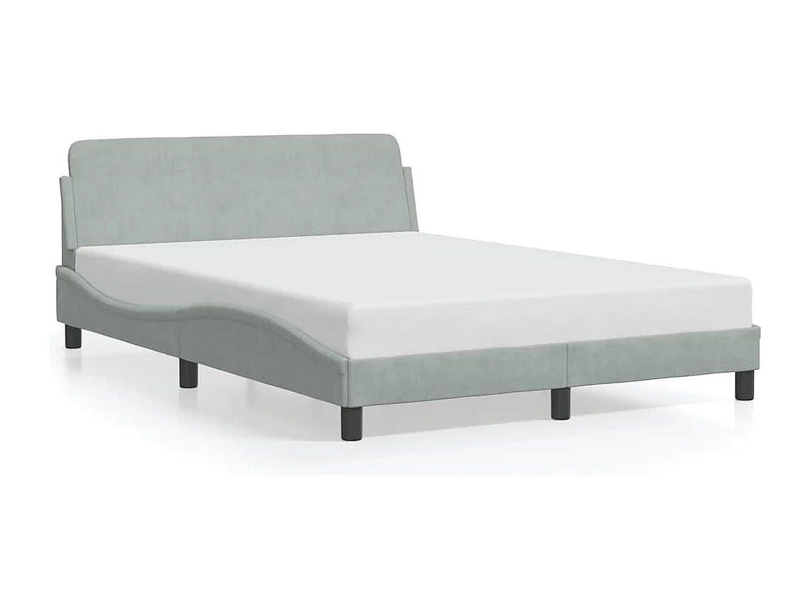 Cadre de lit Dover gris clair 140x190 cm velours