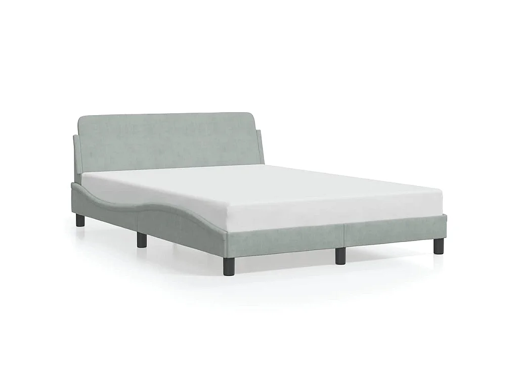 Bedframe "Dover" 140x190 cm fluweel lichtgrijs