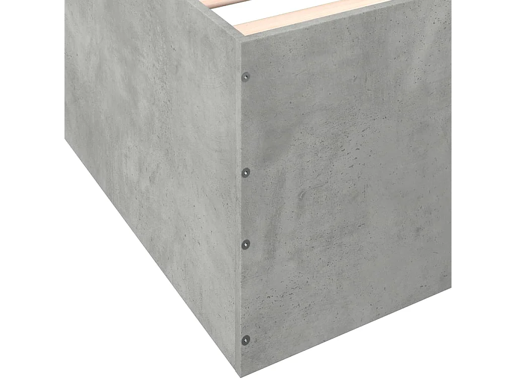 Cadre de lit sans matelas gris béton 75x190 cm