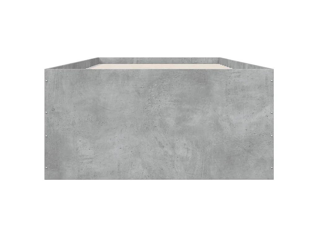 Cadre de lit sans matelas gris béton 75x190 cm