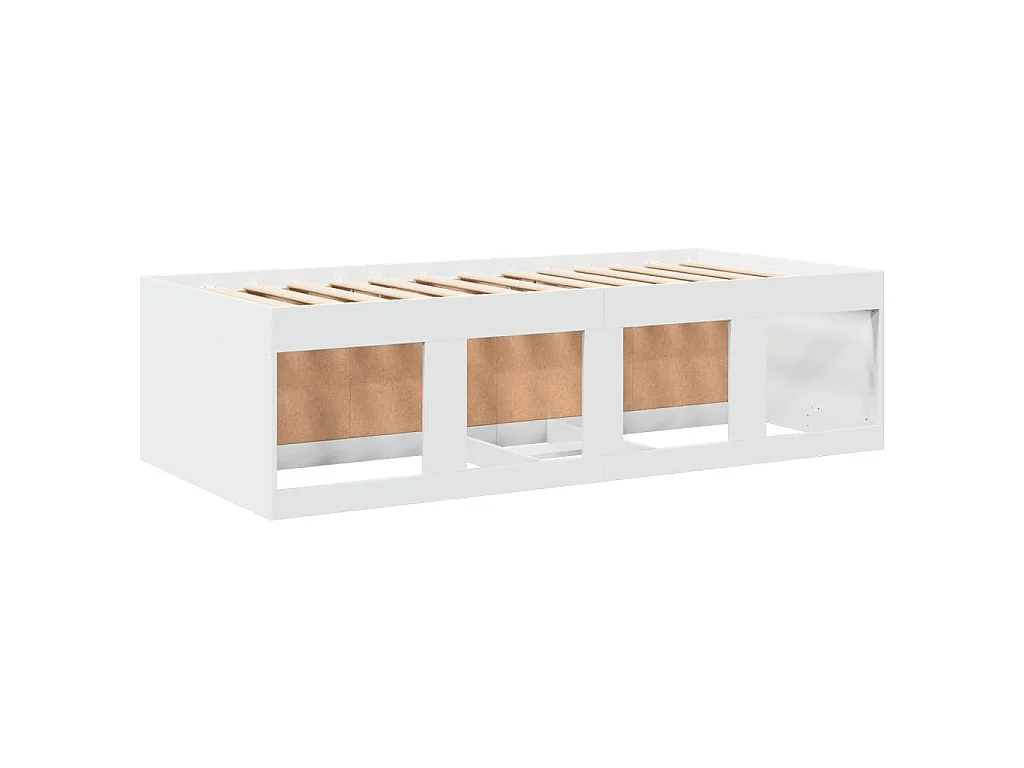 Divano Letto con Cassetti senza Materasso Bianco 75x190 cm