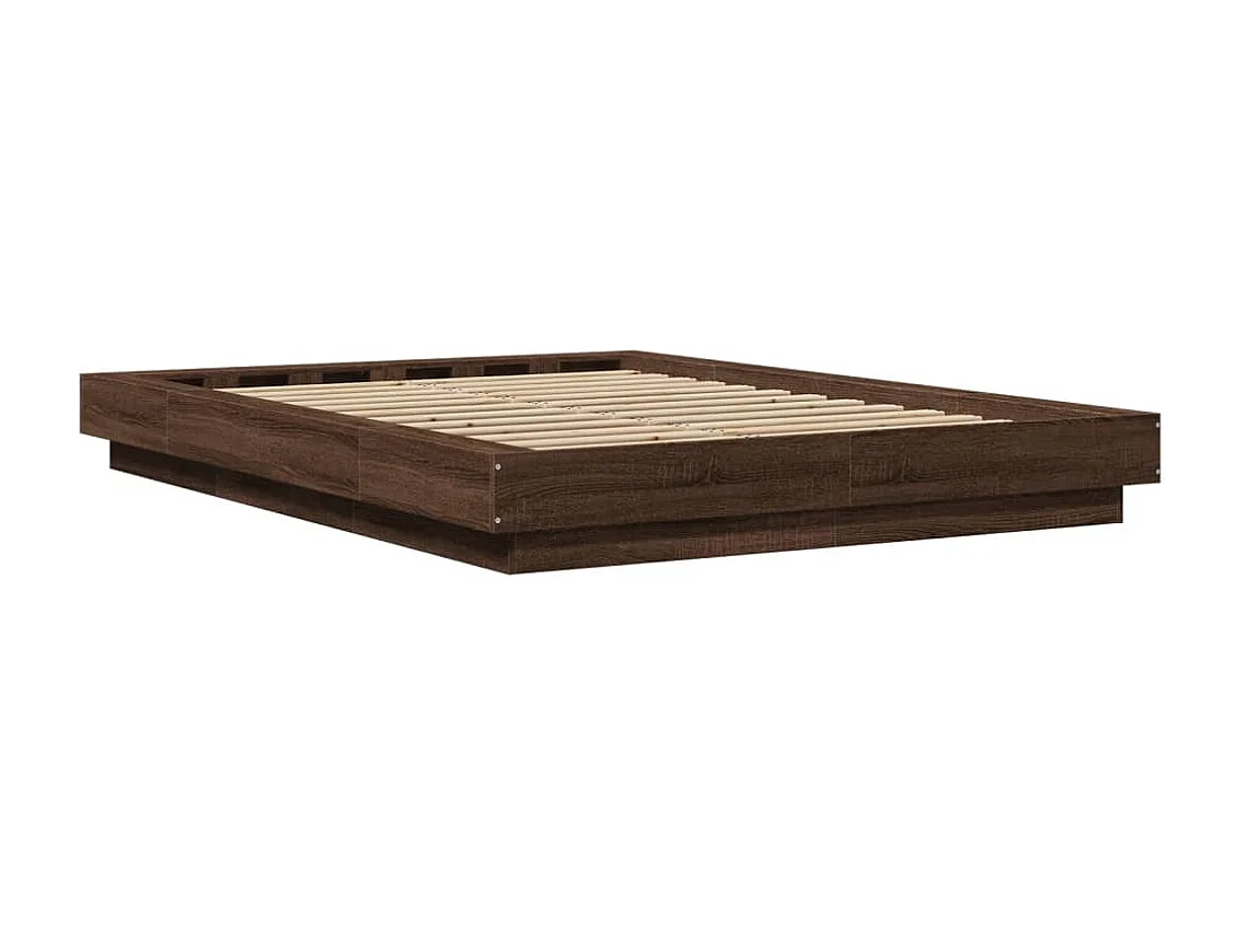 Estrutura de cama 120x200cm derivados madeira carvalho castanho