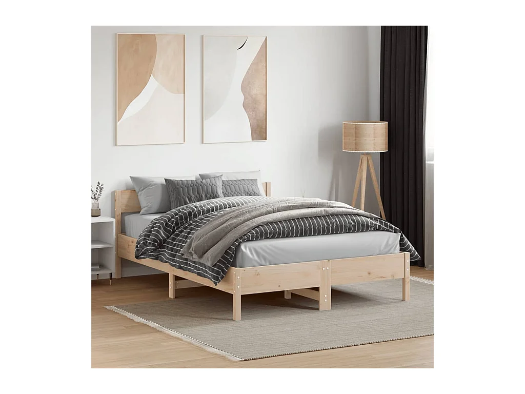 Cadre de lit sans matelas 140x190 cm bois de pin massif