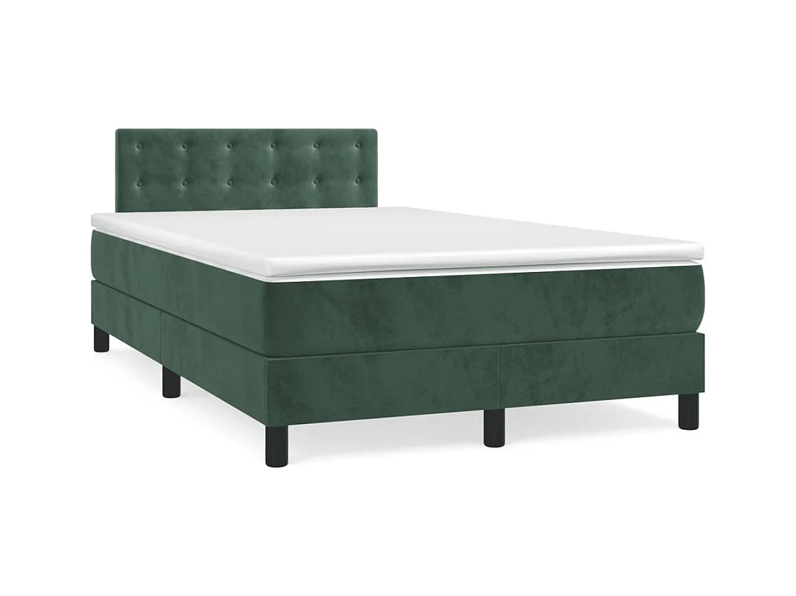 Sommier à lattes de lit avec matelas vert foncé 120x190 cm