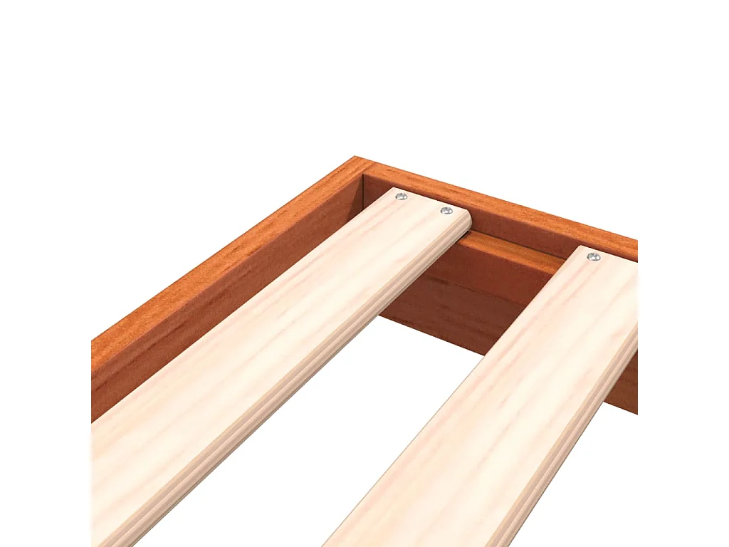 Cadre de lit sans matelas cire marron 160x200cm bois pin massif