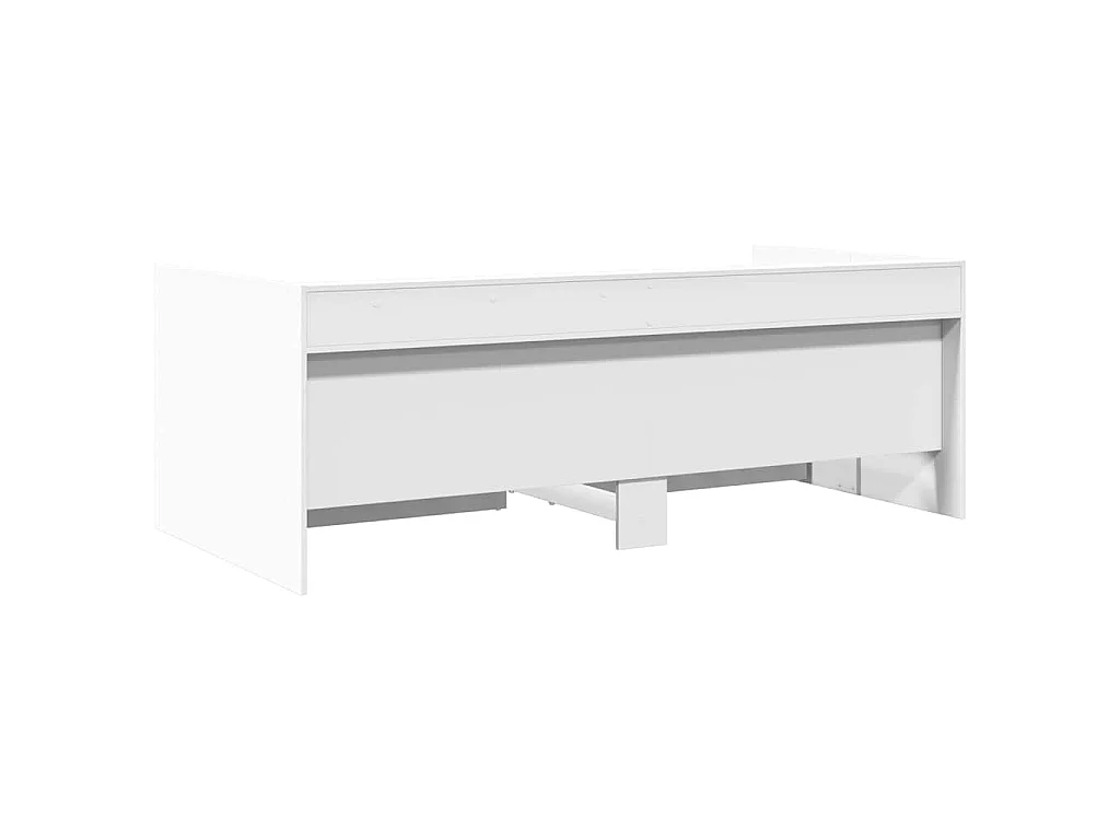 Divano Letto con Cassetti senza Materasso Bianco 90x190 cm