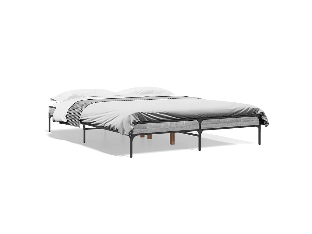 Cadre de lit sans matelas sonoma gris 150x200 cm