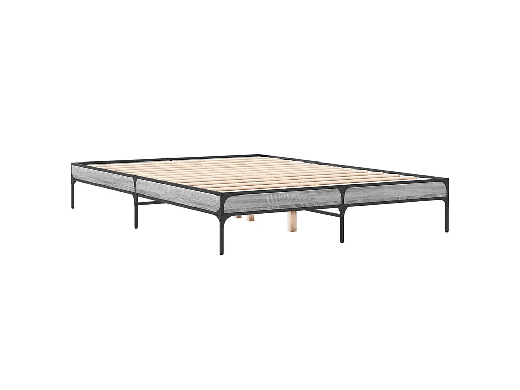 Cadre de lit sans matelas sonoma gris 150x200 cm