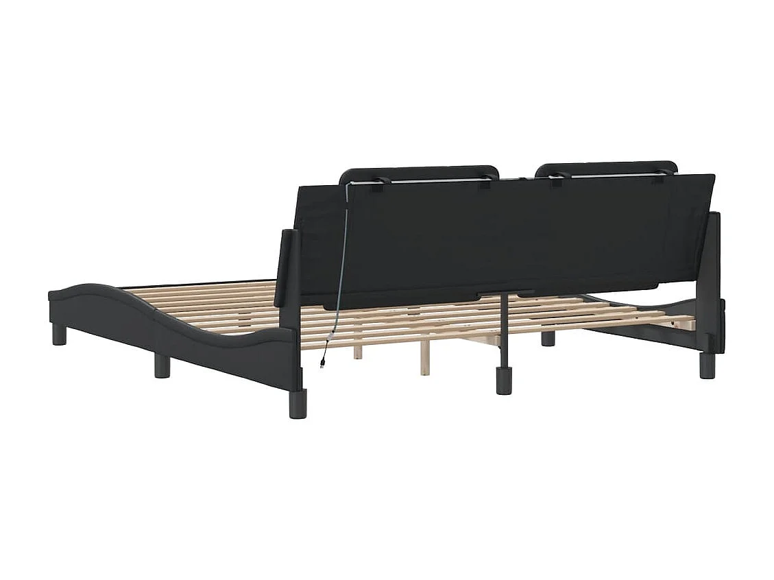 Giroletto con LED senza Materasso Zadar Nero 180x200 cm