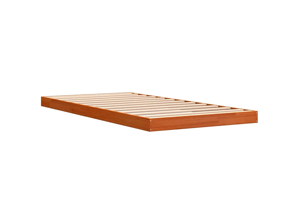 Cadre de lit sans matelas cire marron 90x190 cm bois pin massif