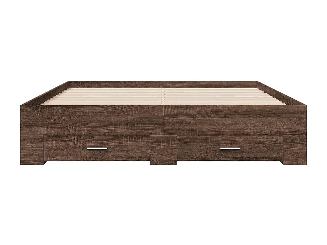Cadre de lit avec tiroirs sans matelas chêne marron 160x200 cm