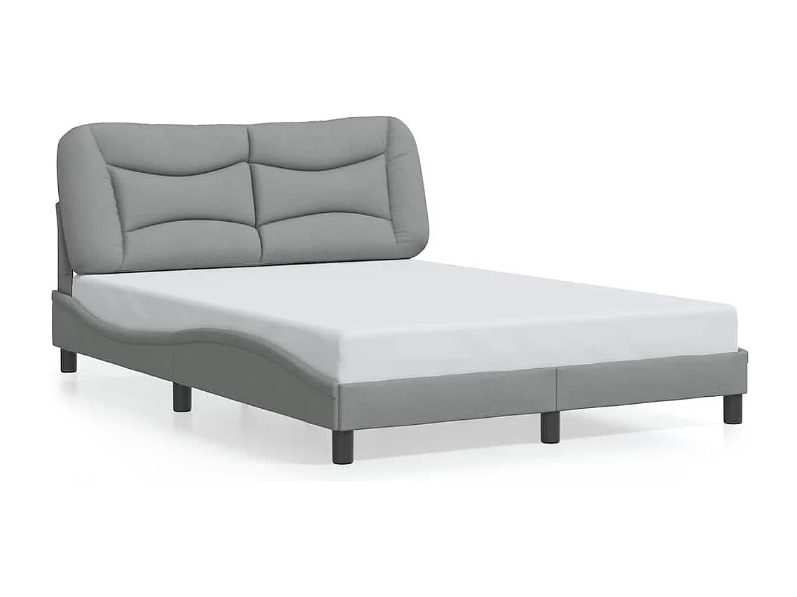 Cadre de lit sans matelas Hvar gris clair 140x200 cm tissu