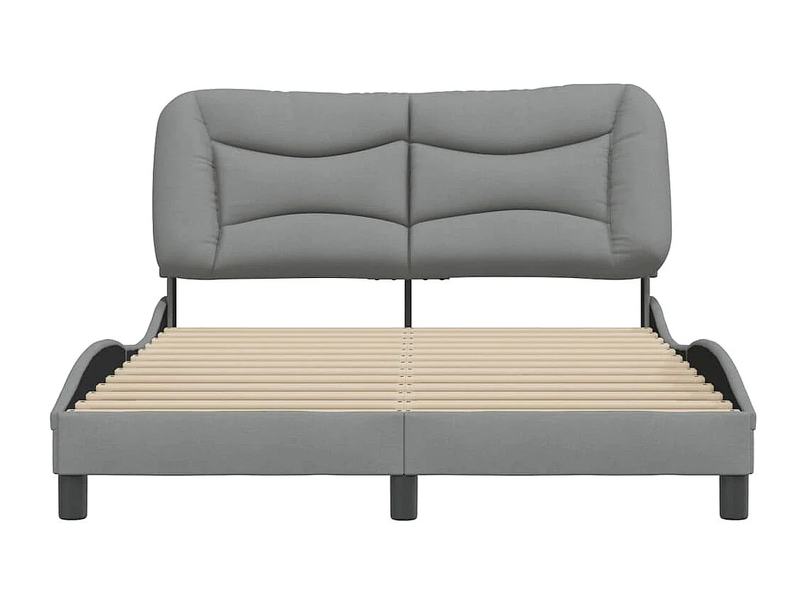 Cadre de lit sans matelas Hvar gris clair 140x200 cm tissu