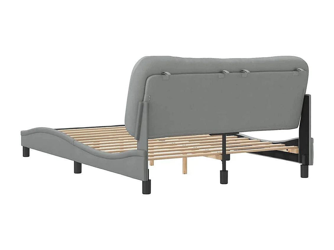 Cadre de lit sans matelas Hvar gris clair 140x200 cm tissu
