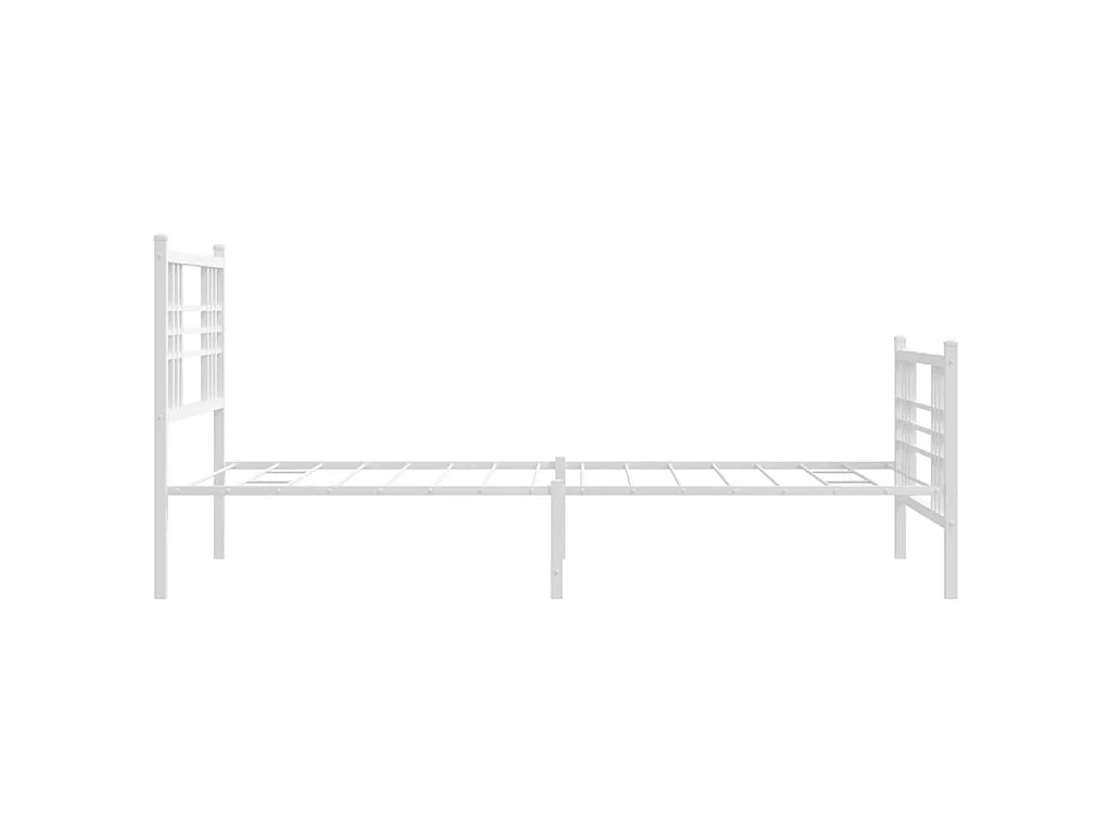 Bedframe met hoofd- en voeteneinde metaal wit 90x200 cm