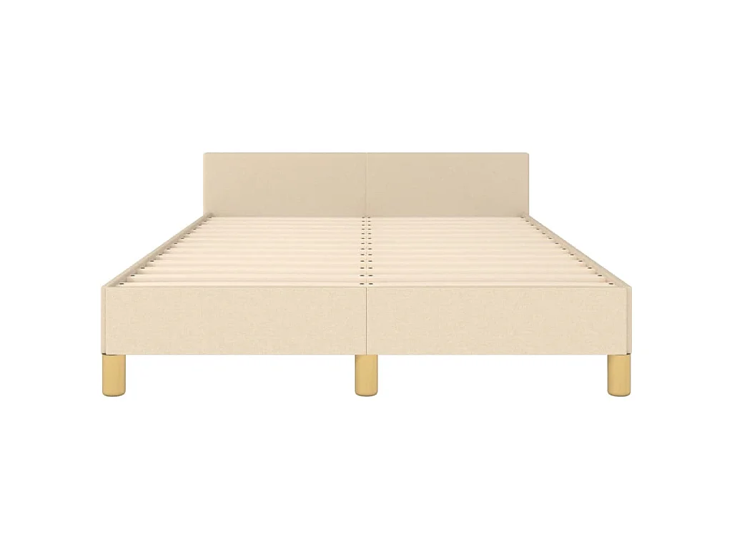 Cadre de lit sans matelas crème 120x190 cm tissu