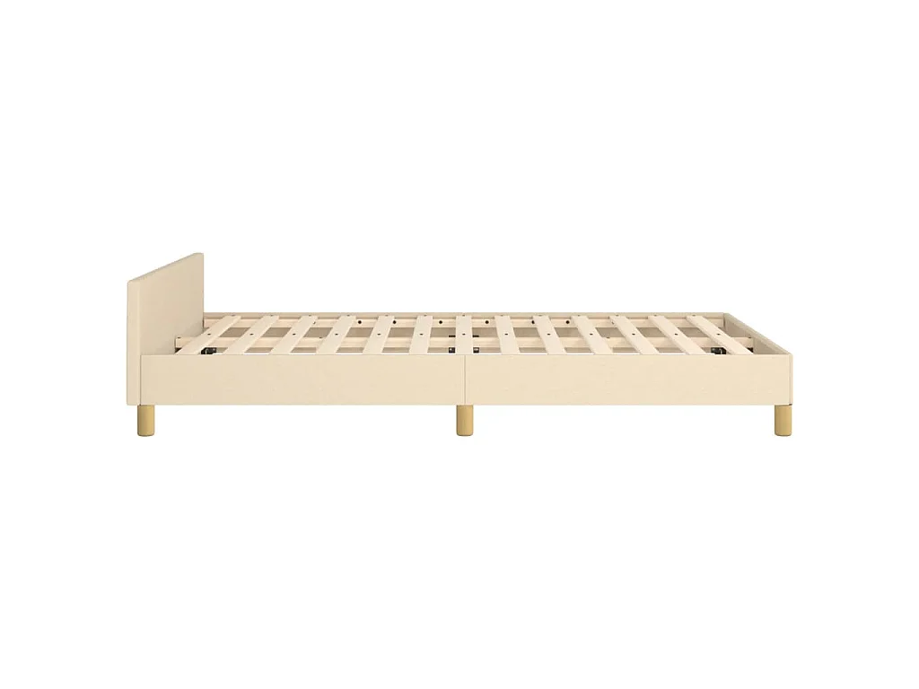 Cadre de lit sans matelas crème 120x190 cm tissu