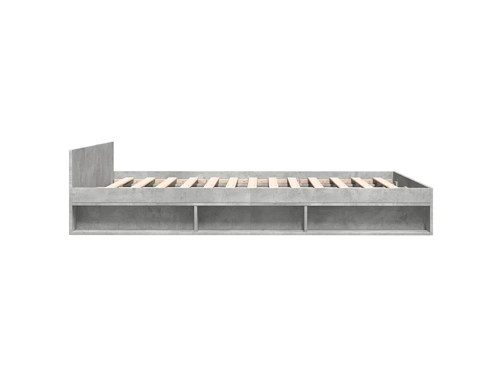 Bedframe met lades bewerkt hout betongrijs 140x200 cm