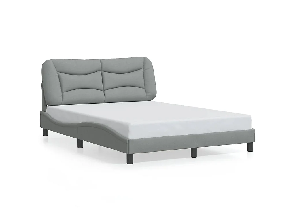 Bedframe met LED zonder matras "Hvar" 120x200 cm stof lichtgrijs